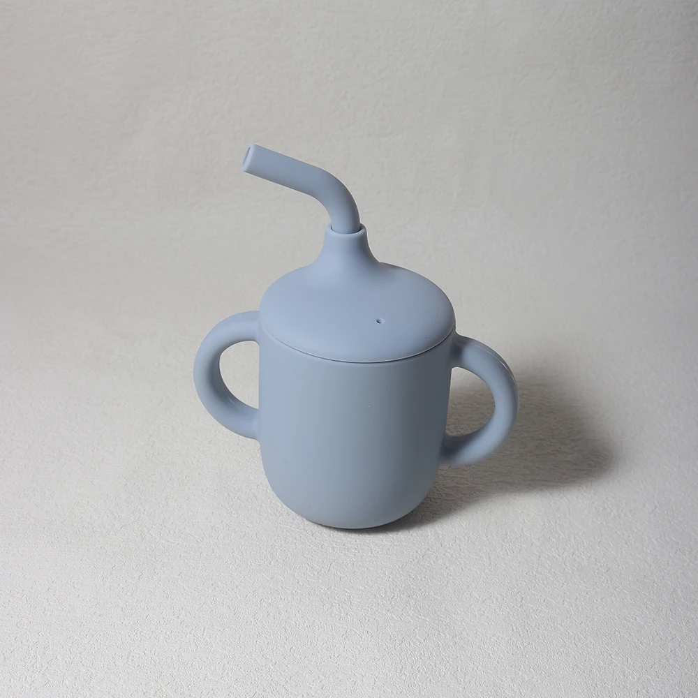 New solid 180ML Baby Silicone Sippy Cup BPA-Free Portable Feeding Cup Portable Learning Hand Shank Drinking Water training Cups - Image 12