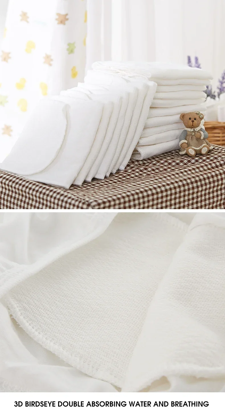 2/5pcs/10pcs Baby Reusable Diapers Washable Ecological Nappies Inserts Cotton Cloth Diapers for Children Breathable Absorbent - Image 17