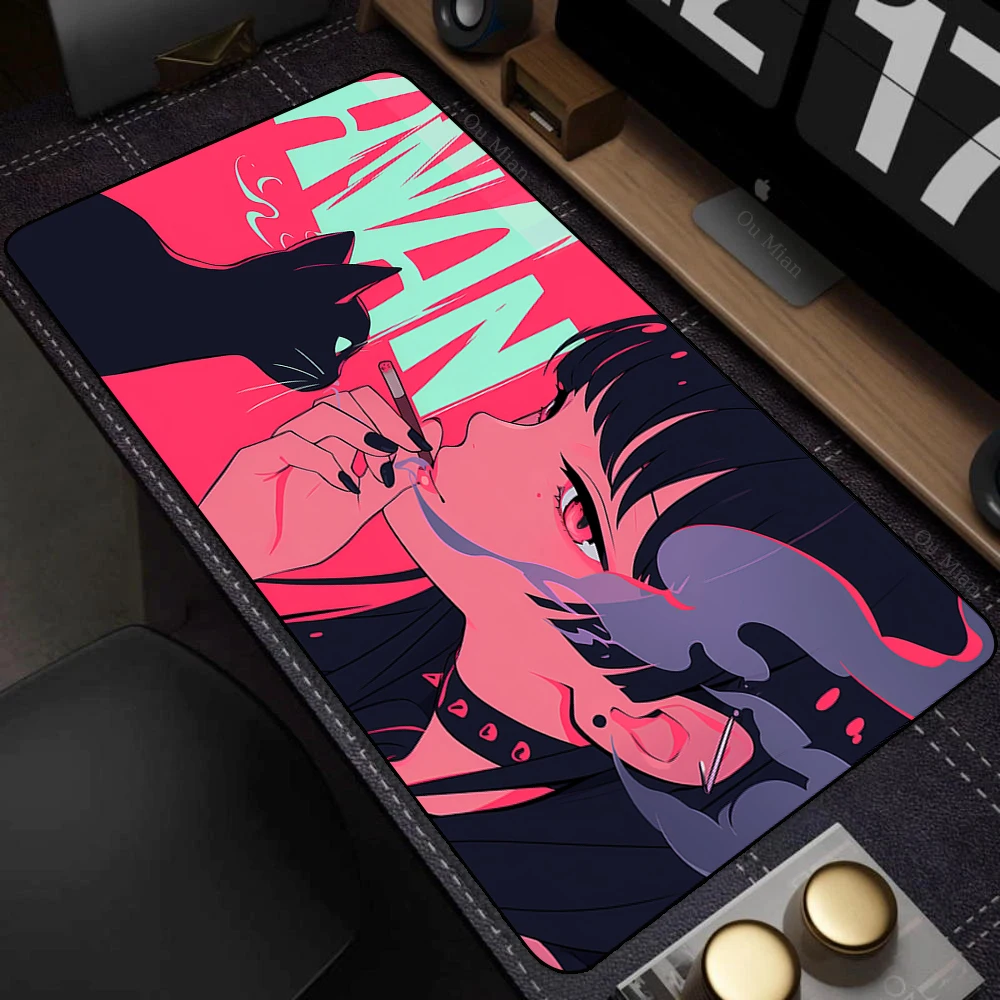 Large Desk Mat Kawaii Mousepad Cute Pink Anime Aesthetics Girl Mouse Pad Kawai XXL Gaming Deskmat Cool Girls Big Mouse Mat 90x40 - Image 3
