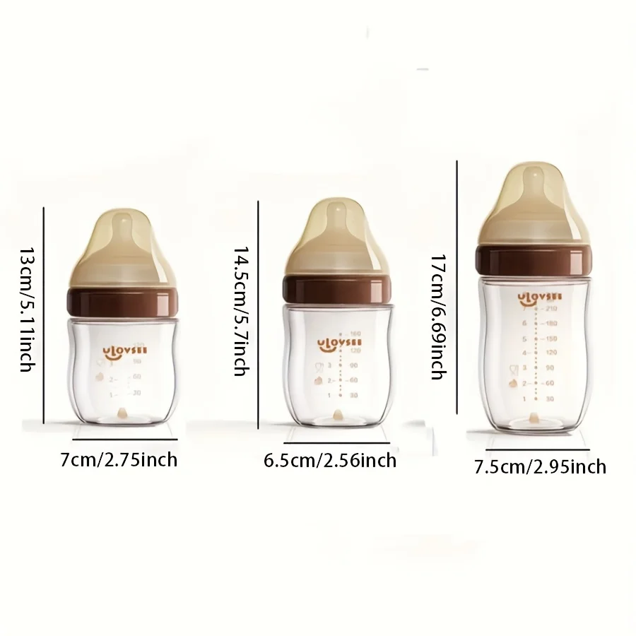 4oz,8oz High Borosilicate Glass Baby Bottles, Wide-Neck Feeding Bottle with Bottom Air Balance Hole/Valve, Glass Milk Bottle - Image 11