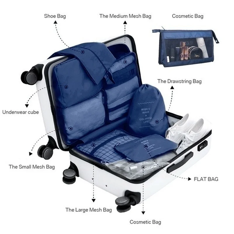 8PCS/Set Organizer Bags for Travel Organizer Bags Accessories Luggage Suitcase Organizer Waterproof Wash Bag Clothes Storage - Image 4