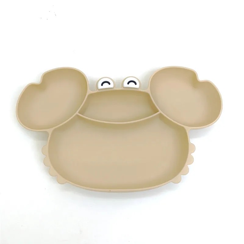 Children's silicone compartmentalized dinner plate cartoon plate baby auxiliary food tableware fall-proof with suction cups - Image 6