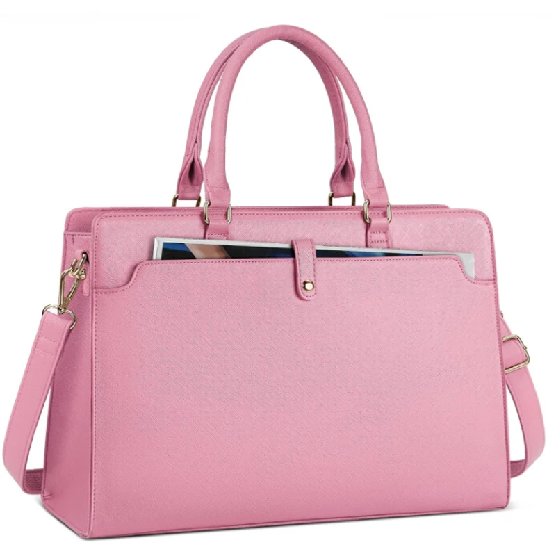 Large Capacity Laptop Bag for Women 15.6 Inch Laptop Tote Bag Leather Work Bag Waterproof Briefcase Business Office Computer Bag - Image 9