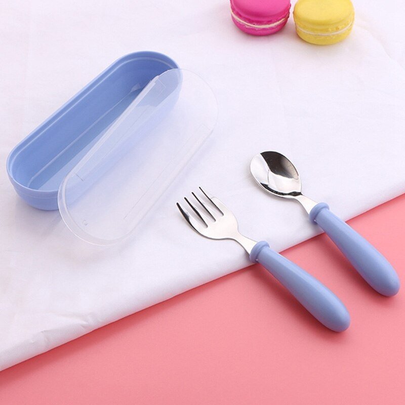 3pcs Children Spoon Forks Box Kids Stainless Steel Kids Cutlery Portable Baby Feeding Utensils Baby Spoons Baby Tableware Set - Image 15