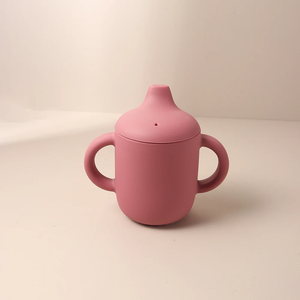 New solid 180ML Baby Silicone Sippy Cup BPA-Free Portable Feeding Cup Portable Learning Hand Shank Drinking Water training Cups - Image 9