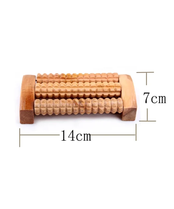 1pc 14cm Portable and environmentally friendly wooden foot massager relaxation tool