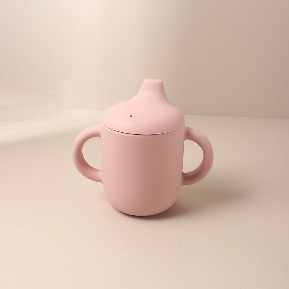 New solid 180ML Baby Silicone Sippy Cup BPA-Free Portable Feeding Cup Portable Learning Hand Shank Drinking Water training Cups - Image 8