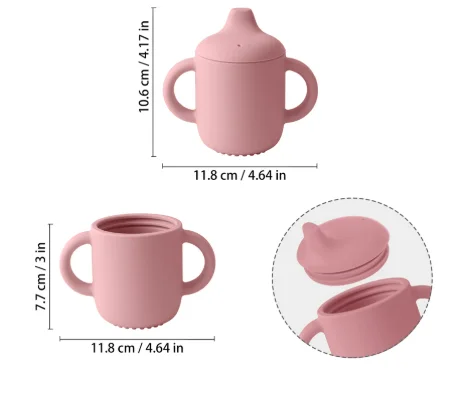 New solid 180ML Baby Silicone Sippy Cup BPA-Free Portable Feeding Cup Portable Learning Hand Shank Drinking Water training Cups - Image 15