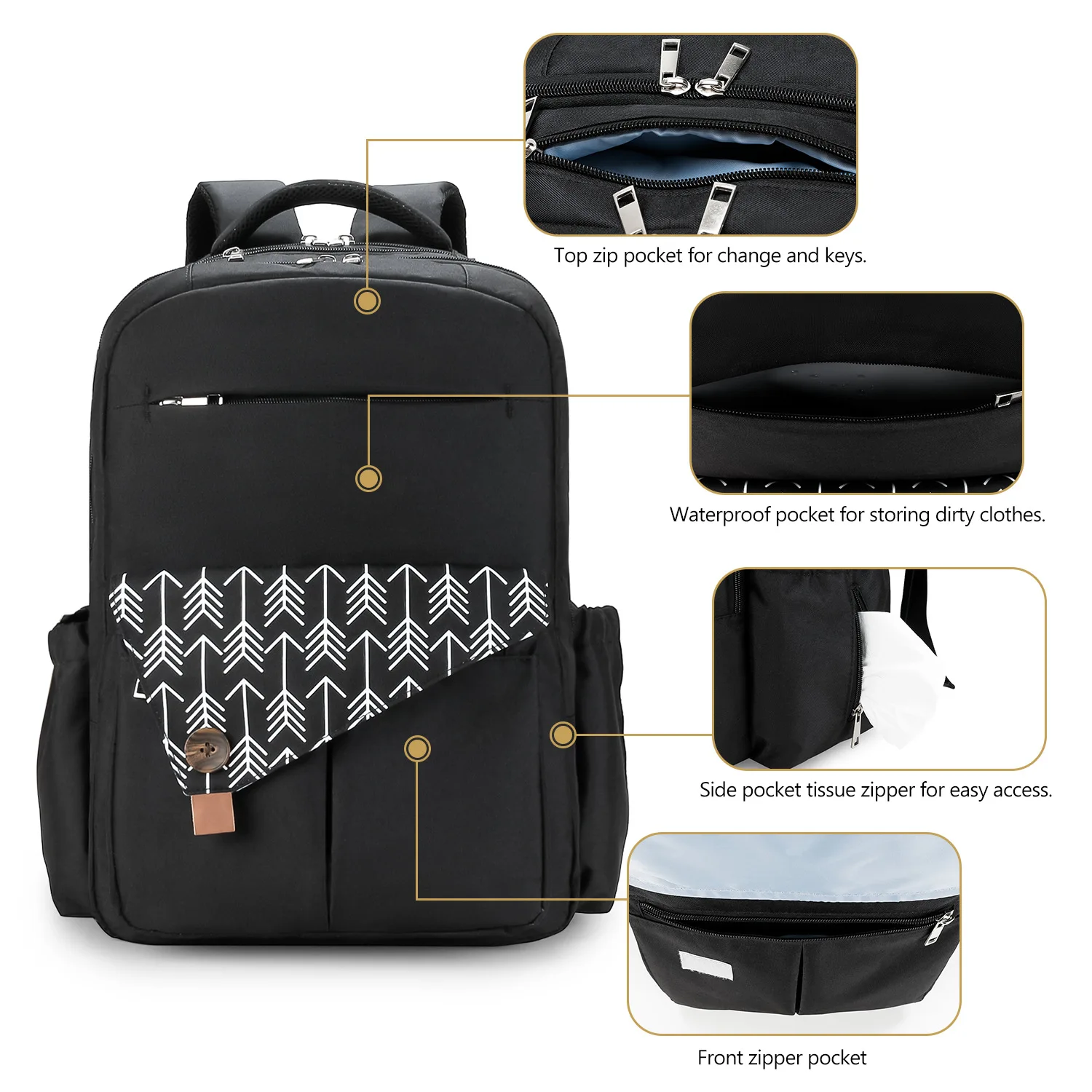 Diaper Bag Backpack,Baby diaper bag, multifunctional water-repellent travel backpack large diaper bag backpack - Image 23