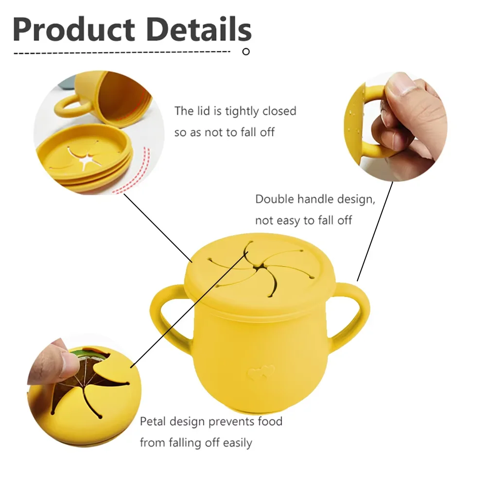 Silicone Baby Straw Cup - Cute Training Sippy Cup with Handles, Straws, Lids - Reusable Snack Cups Feeding Supplies for Toddlers - Image 20