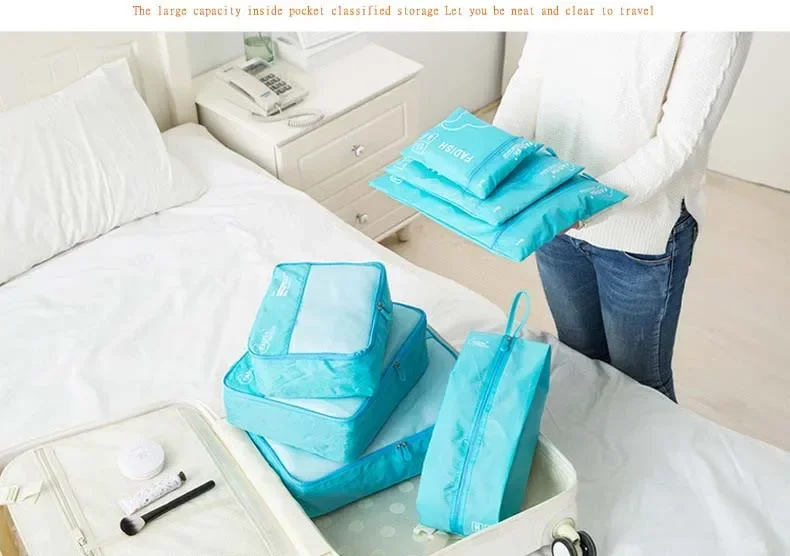 7/6 Pieces Set Travel Organizer Storage Bags Suitcase Portable Luggage Organizer Clothes Shoe Tidy Pouch Packing Storage Cases - Image 11