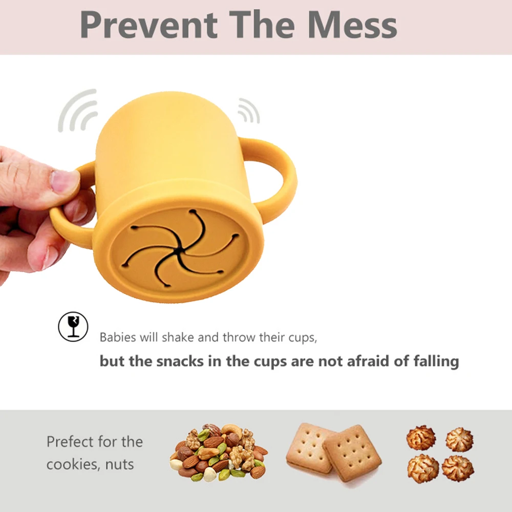 Silicone Baby Straw Cup - Cute Training Sippy Cup with Handles, Straws, Lids - Reusable Snack Cups Feeding Supplies for Toddlers - Image 6