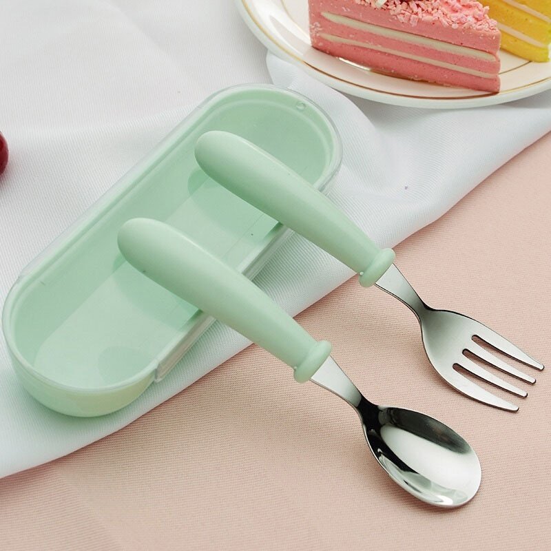 3pcs Children Spoon Forks Box Kids Stainless Steel Kids Cutlery Portable Baby Feeding Utensils Baby Spoons Baby Tableware Set - Image 16