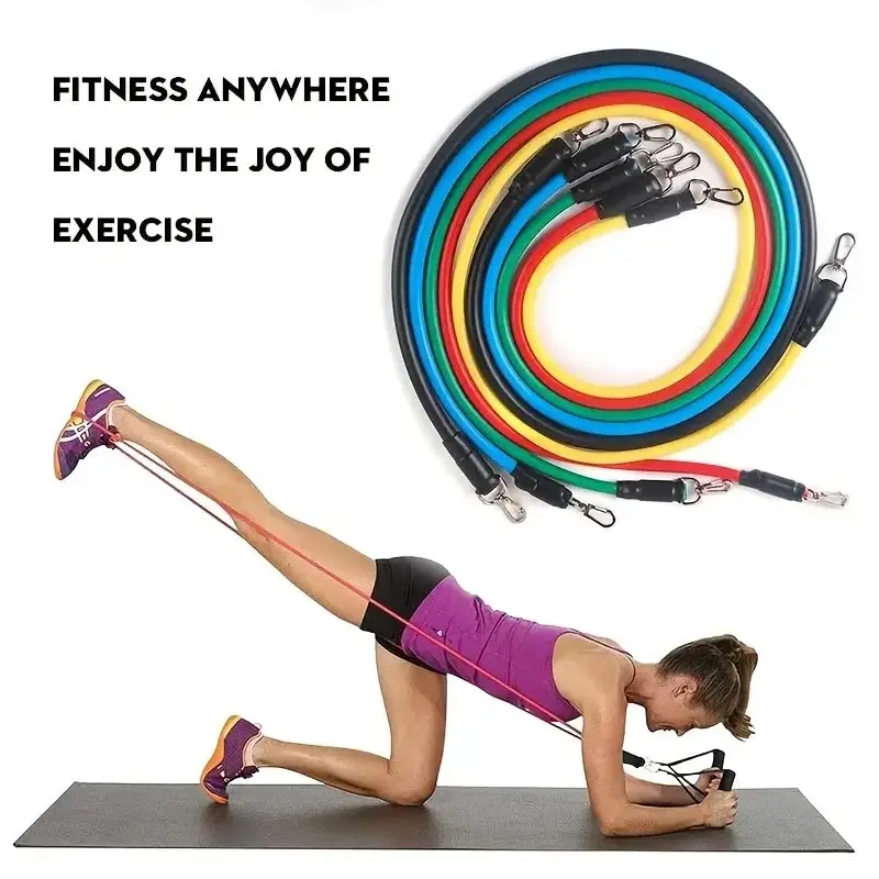 11 Pcs/Set TPE Resistance Band Set Fitness Band Pull Rope Elastic Training Band Handles Carry Bag Legs Ankle Straps - Image 5