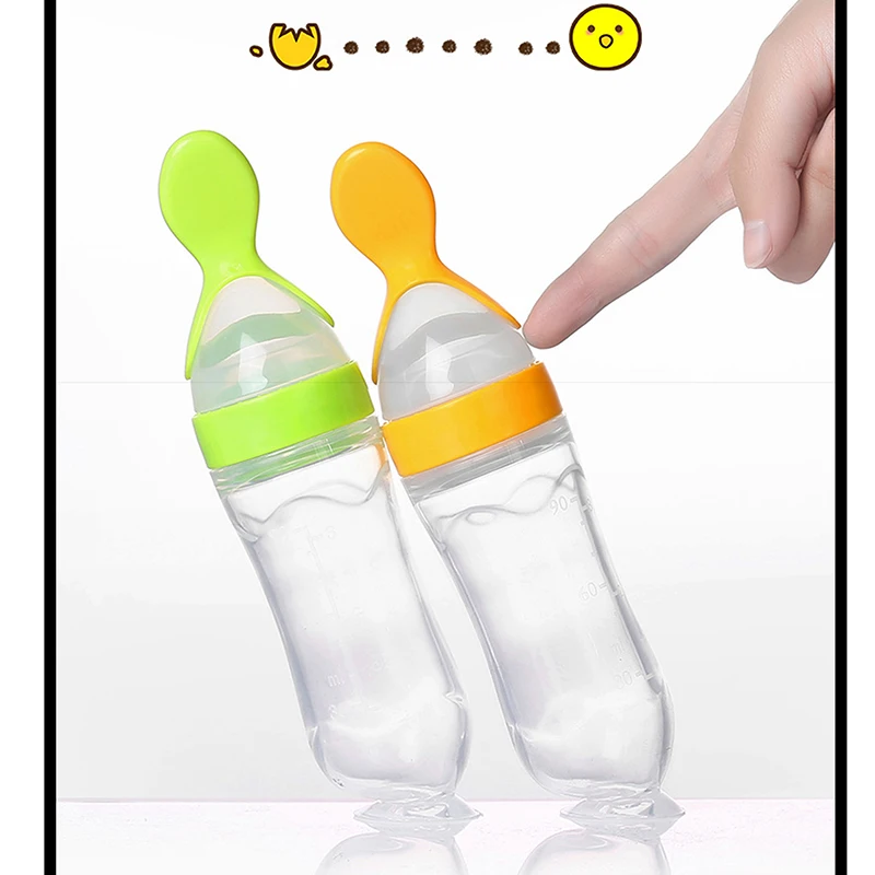 Baby Silicone Squeezing Feeding Bottle Newborn Baby Training Spoon Infant Cereal Food Supplement Feeder Bbay Safe Tableware - Image 16