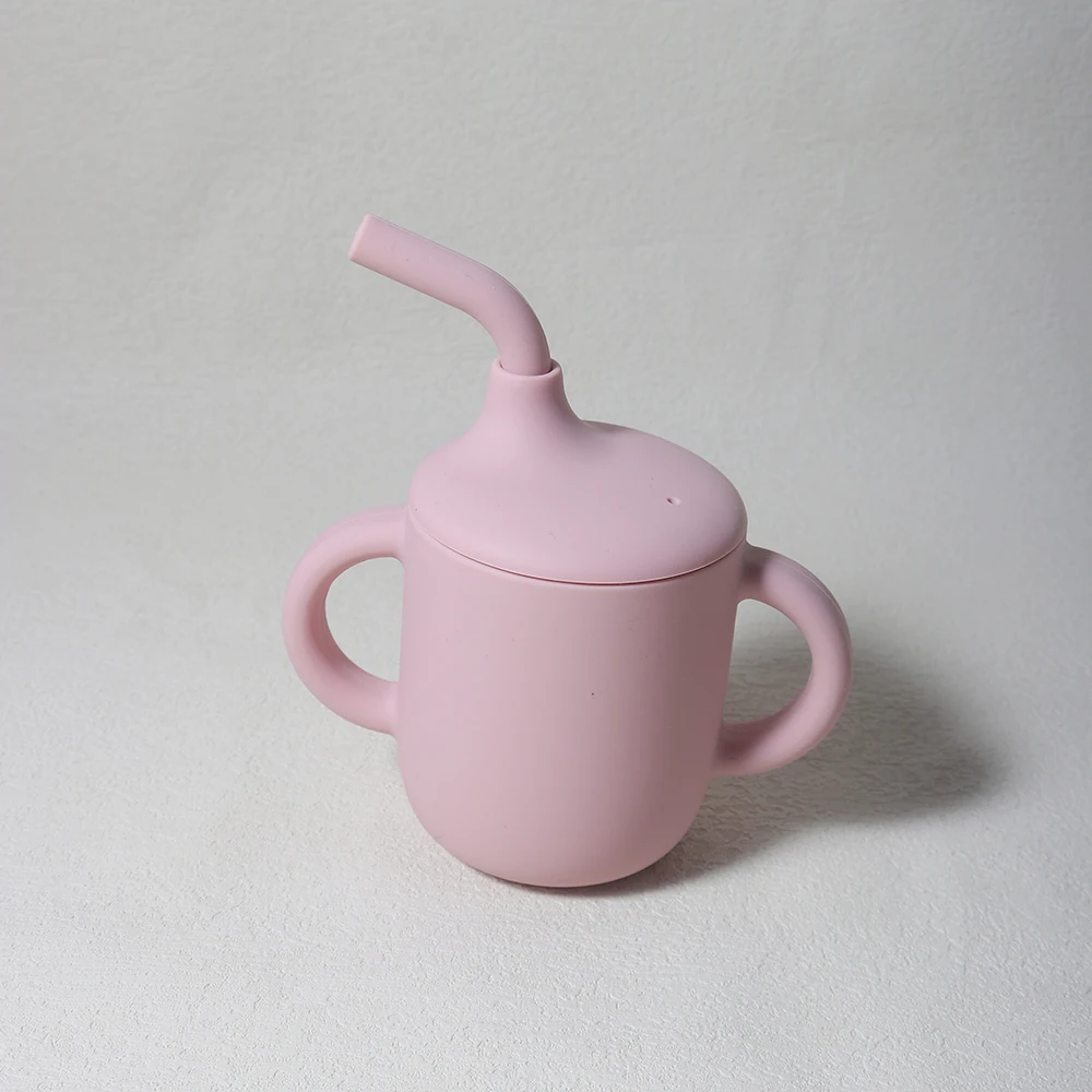 New solid 180ML Baby Silicone Sippy Cup BPA-Free Portable Feeding Cup Portable Learning Hand Shank Drinking Water training Cups - Image 13
