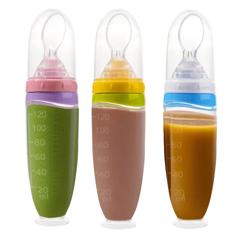 120 ml/4oz Infant Baby Liquid Silicone Food Squeeze Feeder | Fruit Puree & Rice Paste Dispenser | Detachable Spoon - Image 6
