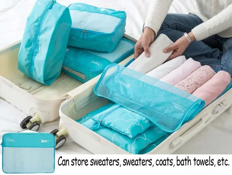 7/6 Pieces Set Travel Organizer Storage Bags Suitcase Portable Luggage Organizer Clothes Shoe Tidy Pouch Packing Storage Cases - Image 14