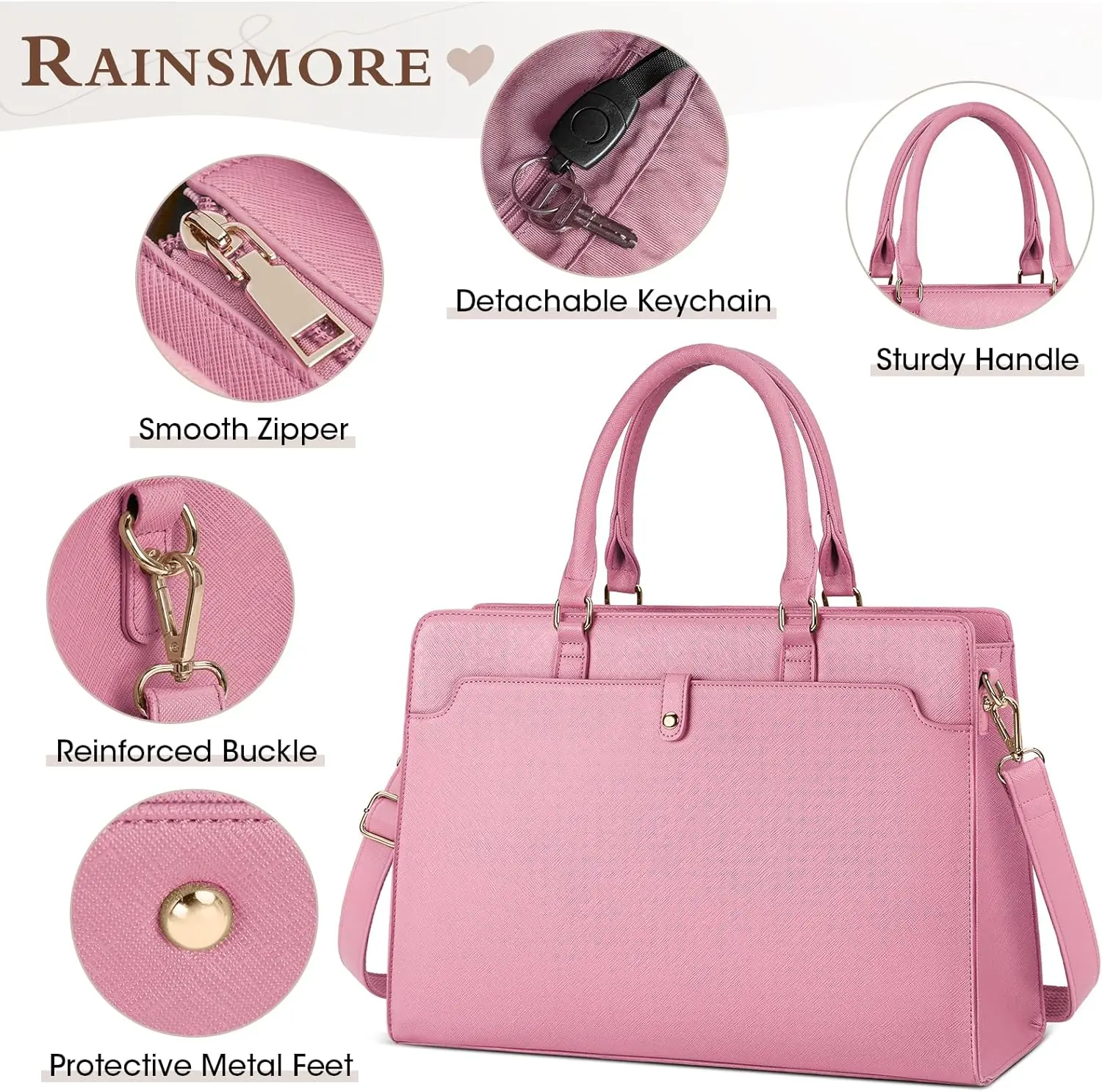 Large Capacity Laptop Bag for Women 15.6 Inch Laptop Tote Bag Leather Work Bag Waterproof Briefcase Business Office Computer Bag - Image 16