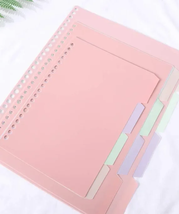 4Pcs/Set B5 A5 A4 Binder Index Dividers Index Page for Loose-leaf Scrapbook Coil Book Notebook Separator Page Office Supplies
