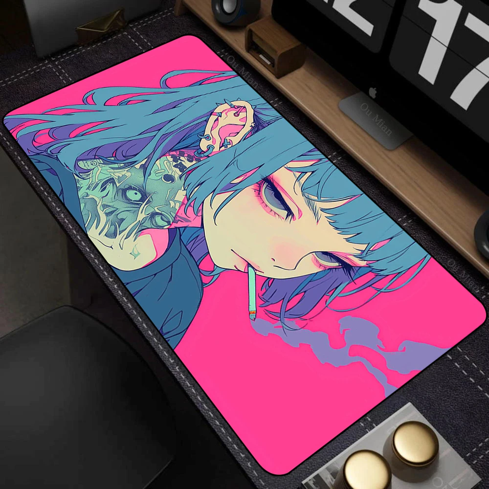 Large Desk Mat Kawaii Mousepad Cute Pink Anime Aesthetics Girl Mouse Pad Kawai XXL Gaming Deskmat Cool Girls Big Mouse Mat 90x40 - Image 14
