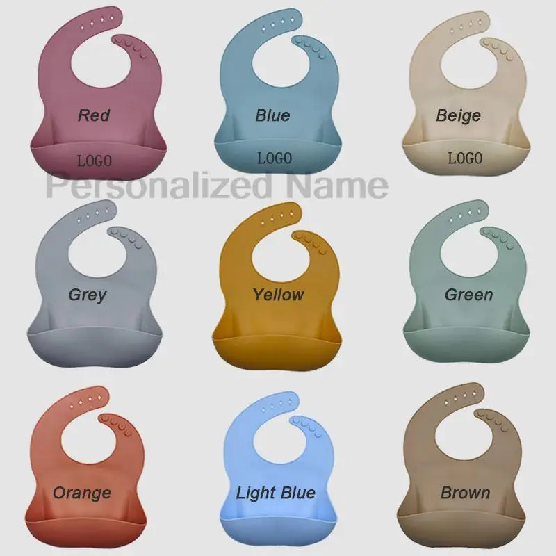 Silicone Baby Bib for Babies & Toddlers Waterproof Silicone Bibs Soft With Food Catcher Pocket for Boys & Girls Free Custom Logo - Image 6